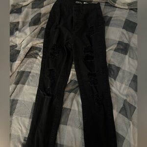 petite skinny black ripped jeans